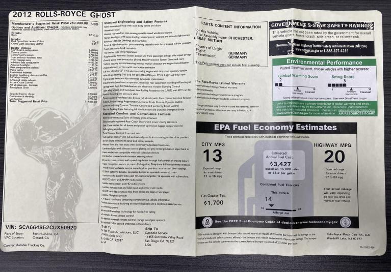 Used 2012 Rolls-Royce Ghost Base for sale $109,950 at Motorcars of the Main Line in King of Prussia PA'